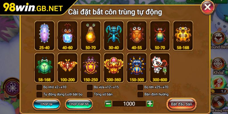 Bắn Côn Trùng 98Win - Hành Trình Săn Thưởng Đầy Hấp Dẫn 3 Cơ hội nhận thưởng và khuyến mãi tại 98Win