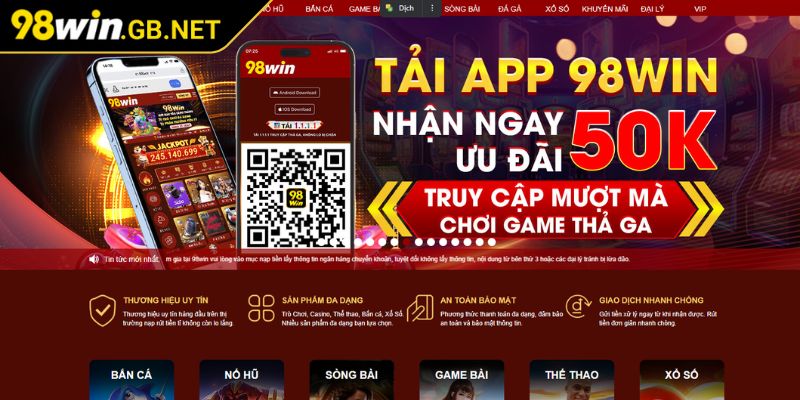 Đăng Ký 98win 3 Truy cập đúng đường link đăng ký trên web chính thức