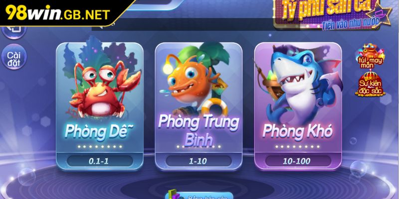 Ông Trùm Bắn Cá 98Win – Siêu Phẩm Đổi Thưởng Đỉnh Cao 2 Nhiều cấp độ chơi phù hợp